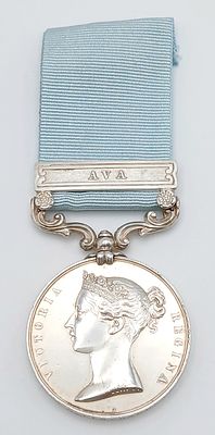 An Army of India Medal 1799-1826, with clasp: 'Ava'. Named to: Ensign G Pinchard 3rd M N I