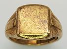 A Vintage 9K Yellow Gold Signet Ring. Full UK hallmarks. Size P. 8.3g.Image - 2