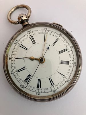 Large Antique SILVER OPEN FACED POCKET WATCH. Clear Hallmark for Louis Jacot, Birmingham 1899.
