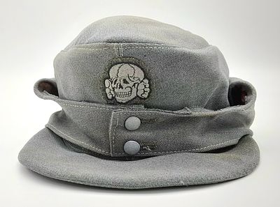 WW2 German Waffen SS Ski Snipers Cap. A privately made cap with turn down fur lined ear flaps.