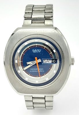 A CAMY "MONTEGO SUPERAUTOMATIC" VERY COLLECTABLE WATCH ,GOOD WORKING ORDER.