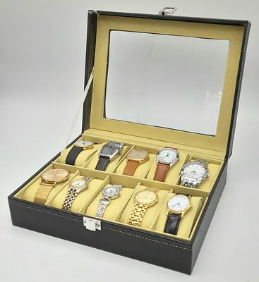 A Good Collection of Ten Watch Display Box Containing 10 Men’s and Ladies Watches Comprising: