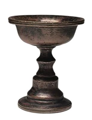 Tibetan Buddhist Eternal Lamp - By collector Baoyuan Ruan. Mouth Diameter: 5.5 cm, Base