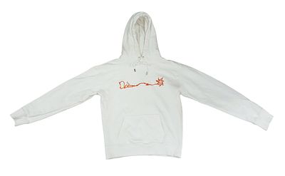 A Dior white soft cotton embroidered logo hoodie. Size XS. Ref J310