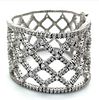 A W.G.I Certified Mesmerising 19.14ctw Diamond and 18K White Gold Dress Bracelet. A criss-cross Image - 2