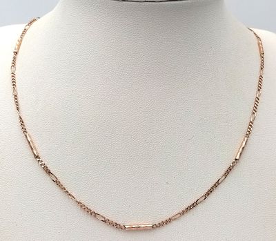 Beautiful Italian 9 CARAT GOLD FANCY LINK NECKLACE. Fully hallmarked. 4.29 Grams. 46 cm. 