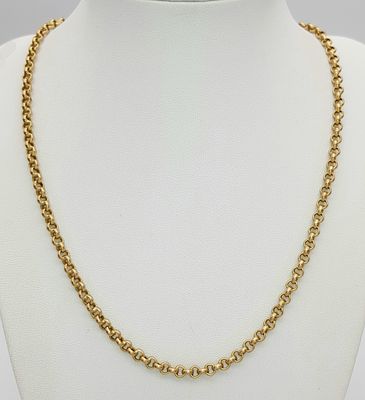 A 9K Yellow Gold Belcher Link Chain necklace. 46cm. 7.9g.