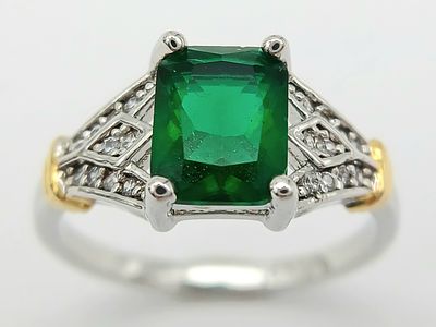 A STERLING SILVER STONE SET RING 2G SIZE L. Ref-AS NN 3