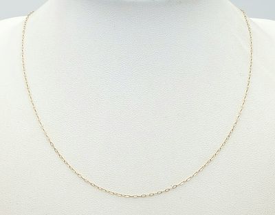 A 9K Yellow Gold Disappearing Necklace. 40cm. 0.4g.