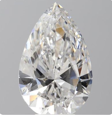 A 5.00Ct Pear Shape cut Lab-Grown Diamond. Color D, clarity VS2. IGI certified. Ceet no: 