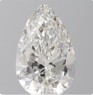 A 6.1Ct Pear Shape cut Lab-Grown Diamond. Color E, clarity VS2. IGI certified. Cert no: 