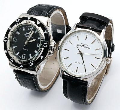 2 x Gentleman’s QUARTZ WRISTWATCHES. To include a SLAZENGER together with a BEN SHERMAN. Black 
