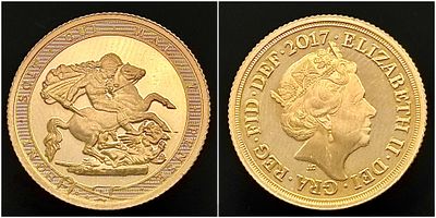 A 2017 QUEEN ELIZABETH II PROOF FULL SOVEREIGN COIN FIFTH HEAD. REF: C 6010