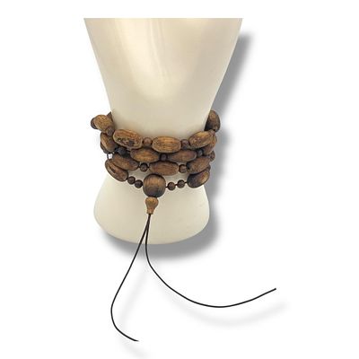 A natural Agarwood vintage Beaded prayer Chain, can be worn as Necklace or multi-strand 