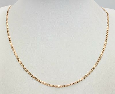 Beautiful 9 CARAT GOLD CURB CHAIN NECKLACE. 4.7 Grams. 56 cm.