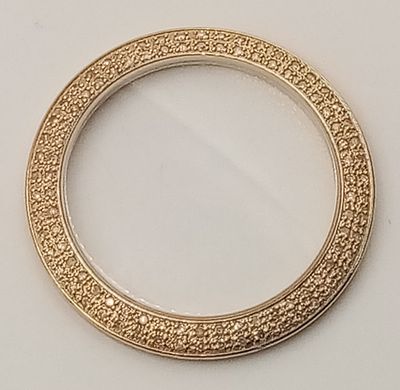 A Gold Plated 1 Carat Diamond Set Watch Glass and Bezel for Customisation to a host watch. The 