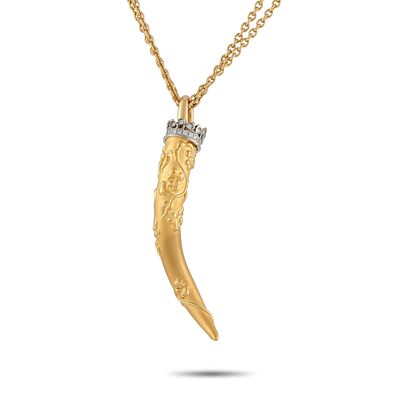 WITHDRAWN-A Carrera y Carrera 18K Yellow Gold Italian Horn Necklace. Featuring an Italian Horn 