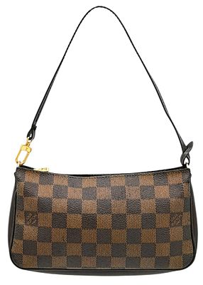 A Louis Vuitton Brown Damier Ebene Pochette Accessoires. Brown Damier Ebene coated canvas 
