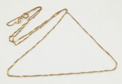 Classic 9 CARAT GOLD FINE CHAIN NECKLACE. 1.0 Grams. 46 cm. Please see pictures.