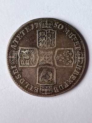 1750 GEORGE II SILVER SHILLING coin. Very Fine Condition. Please see pictures.