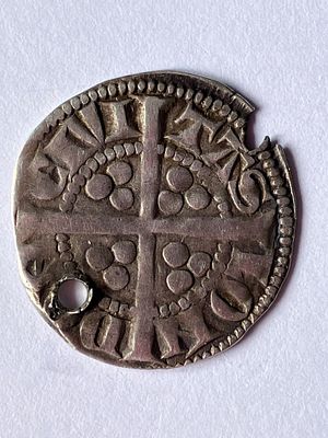 EDWARD I (1239 - 1307) SILVER PENNY coin . London Mint. Long cross variant. Decent portrait. 