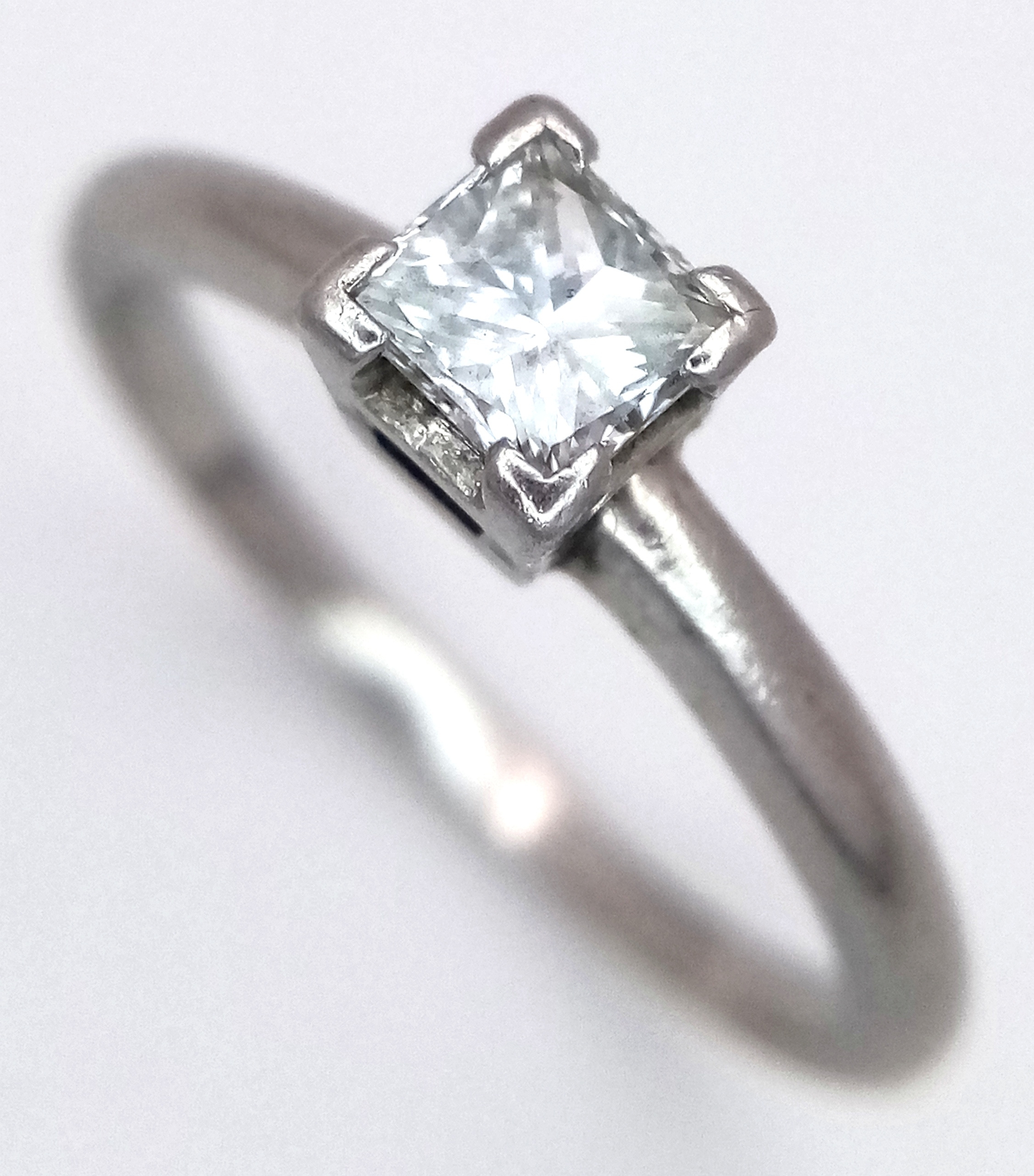 A 950 Platinum Diamond Solitaire Ring