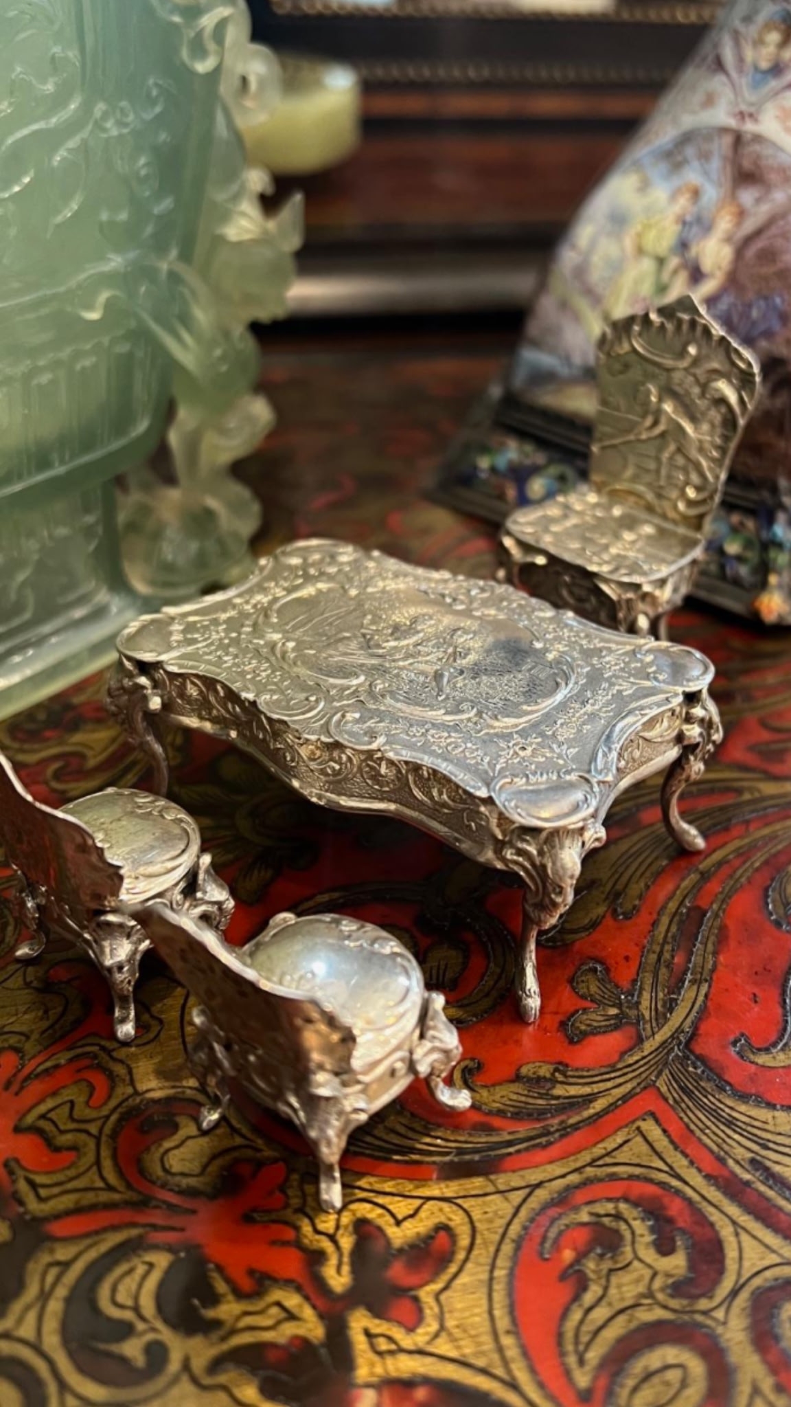 An Early 20th Century Silver Miniature Furniture Set