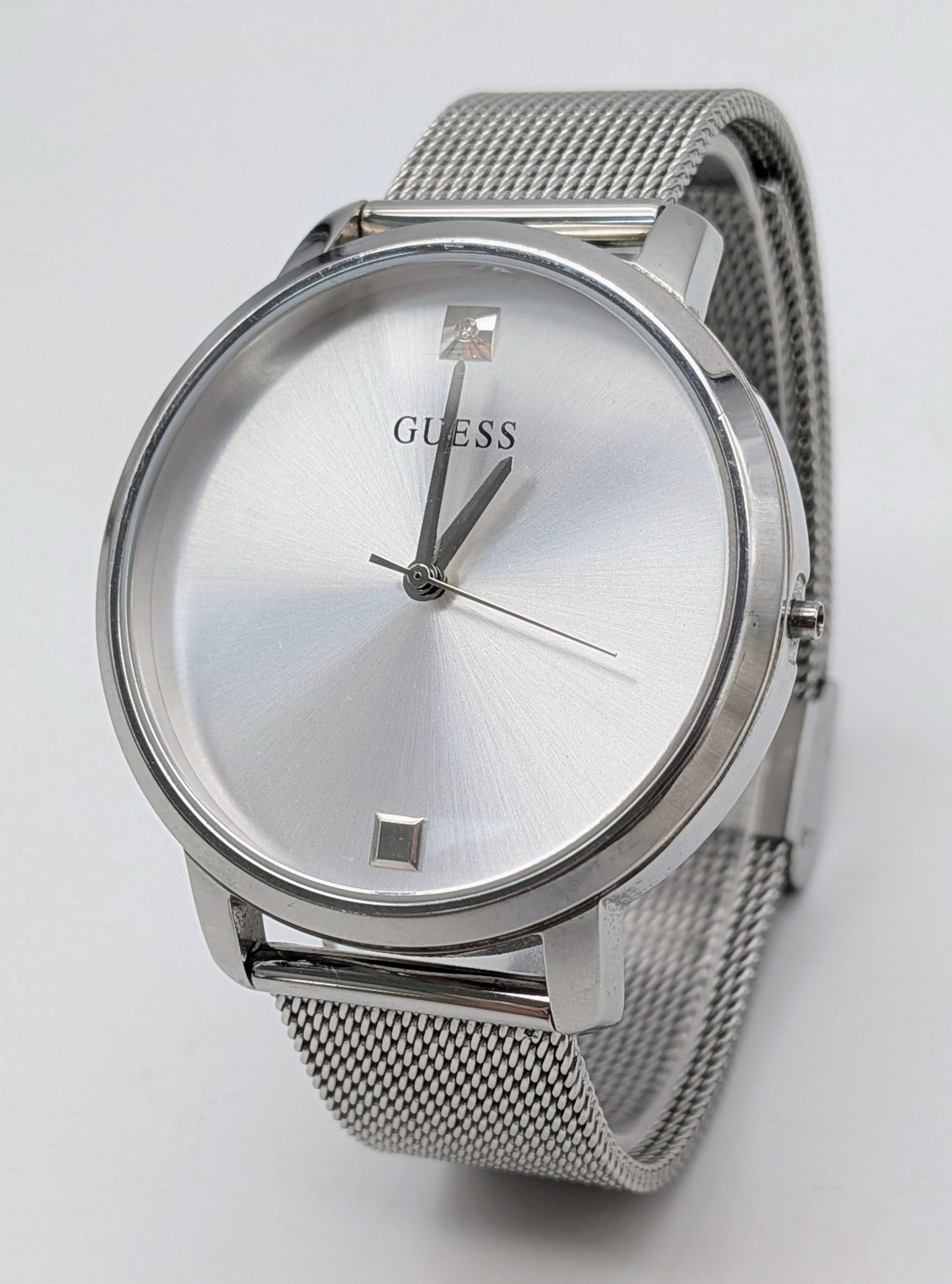 A Guess, Steel, Mesh Bracelet Watch