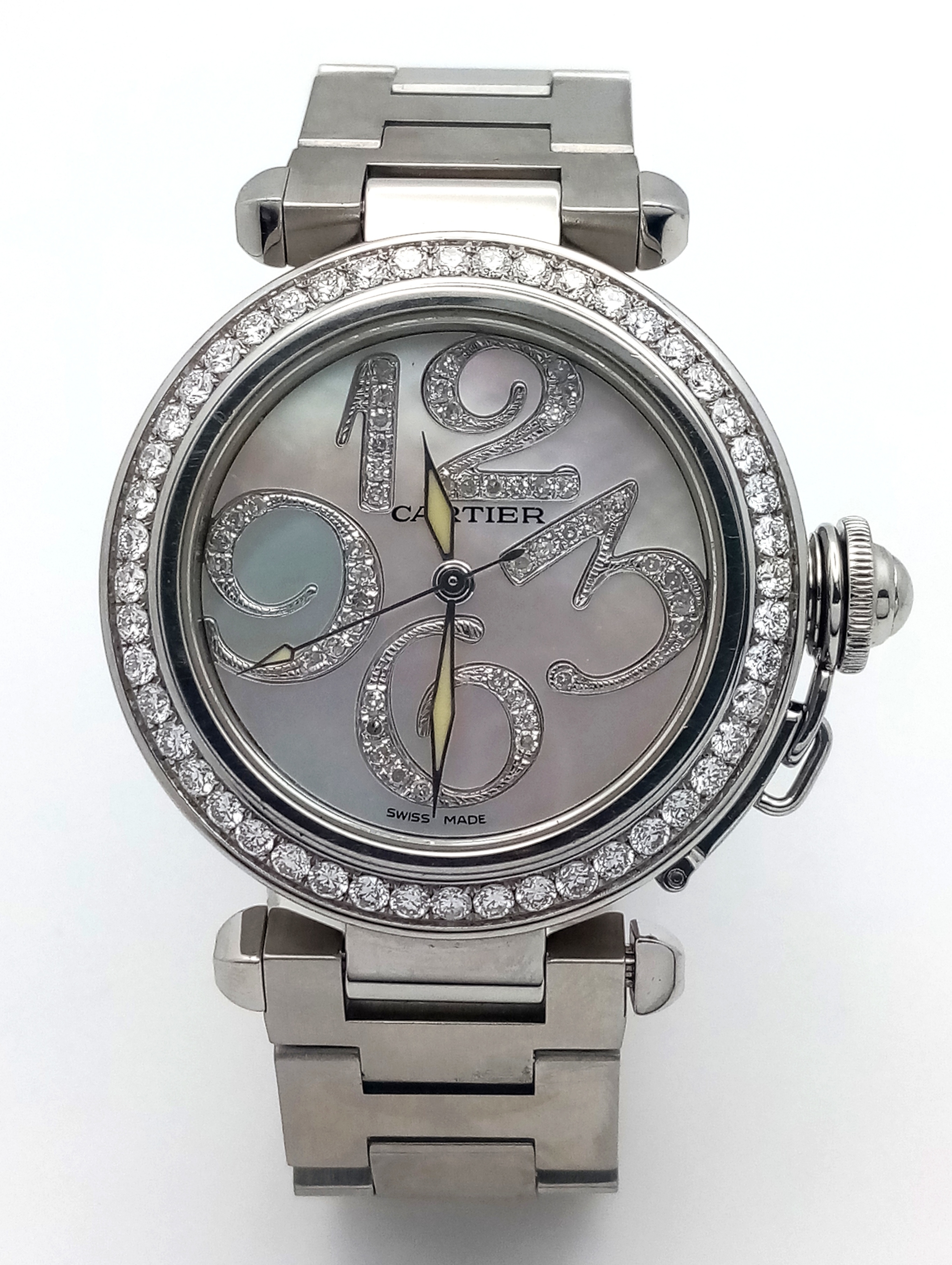 A Pasha de Cartier Automatic Diamond Ladies Watch