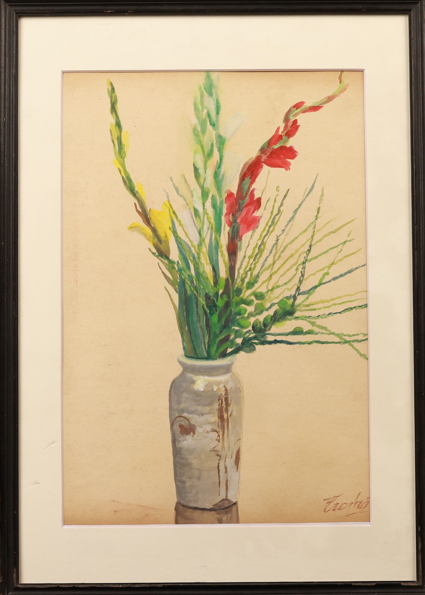 "Gladiolus" by Trinh Nha, 57 x 38 cm, Watercolor on paper