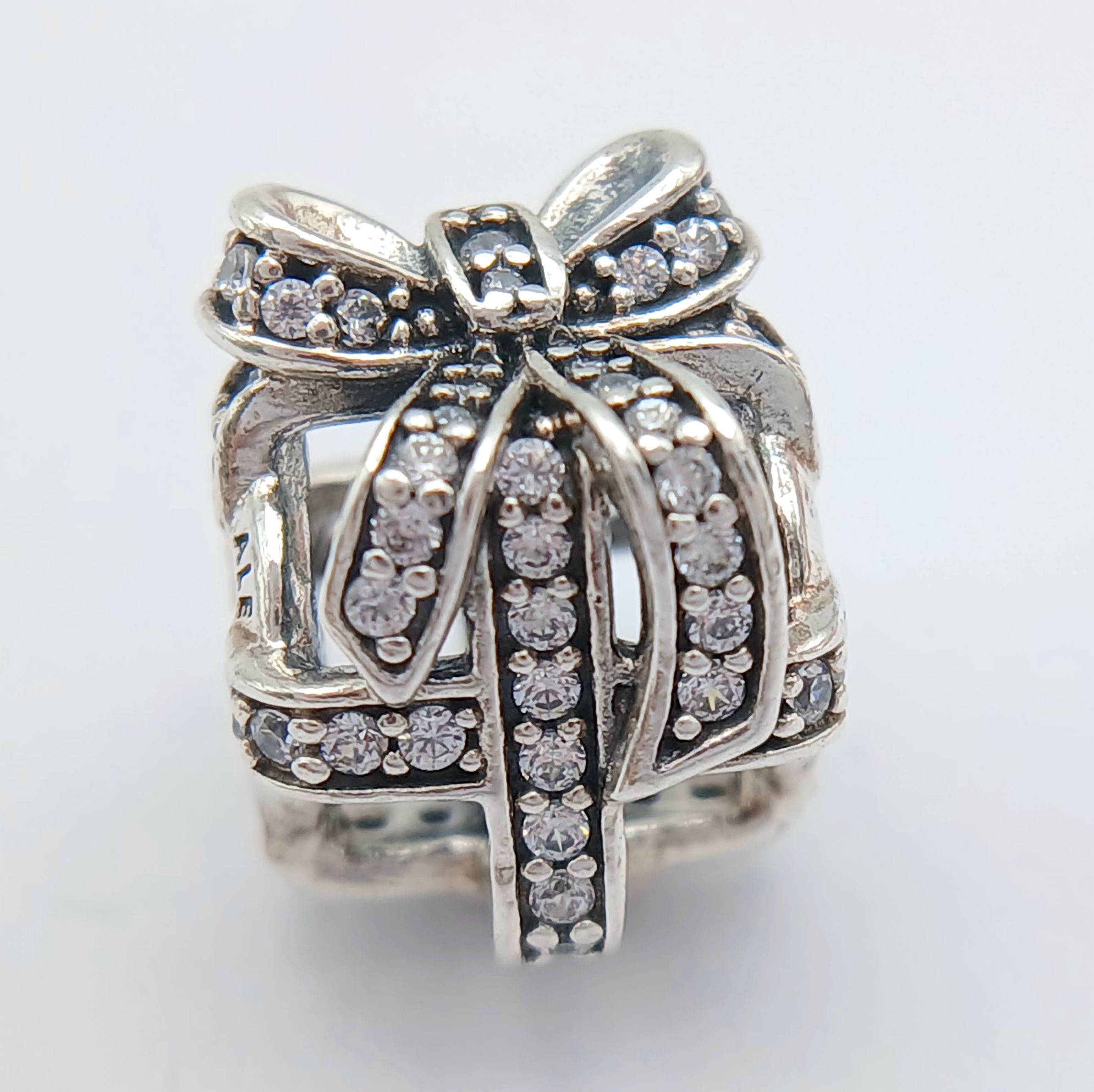 A Pandora, Sterling Silver, Stone Set, All Wrapped Up Charm