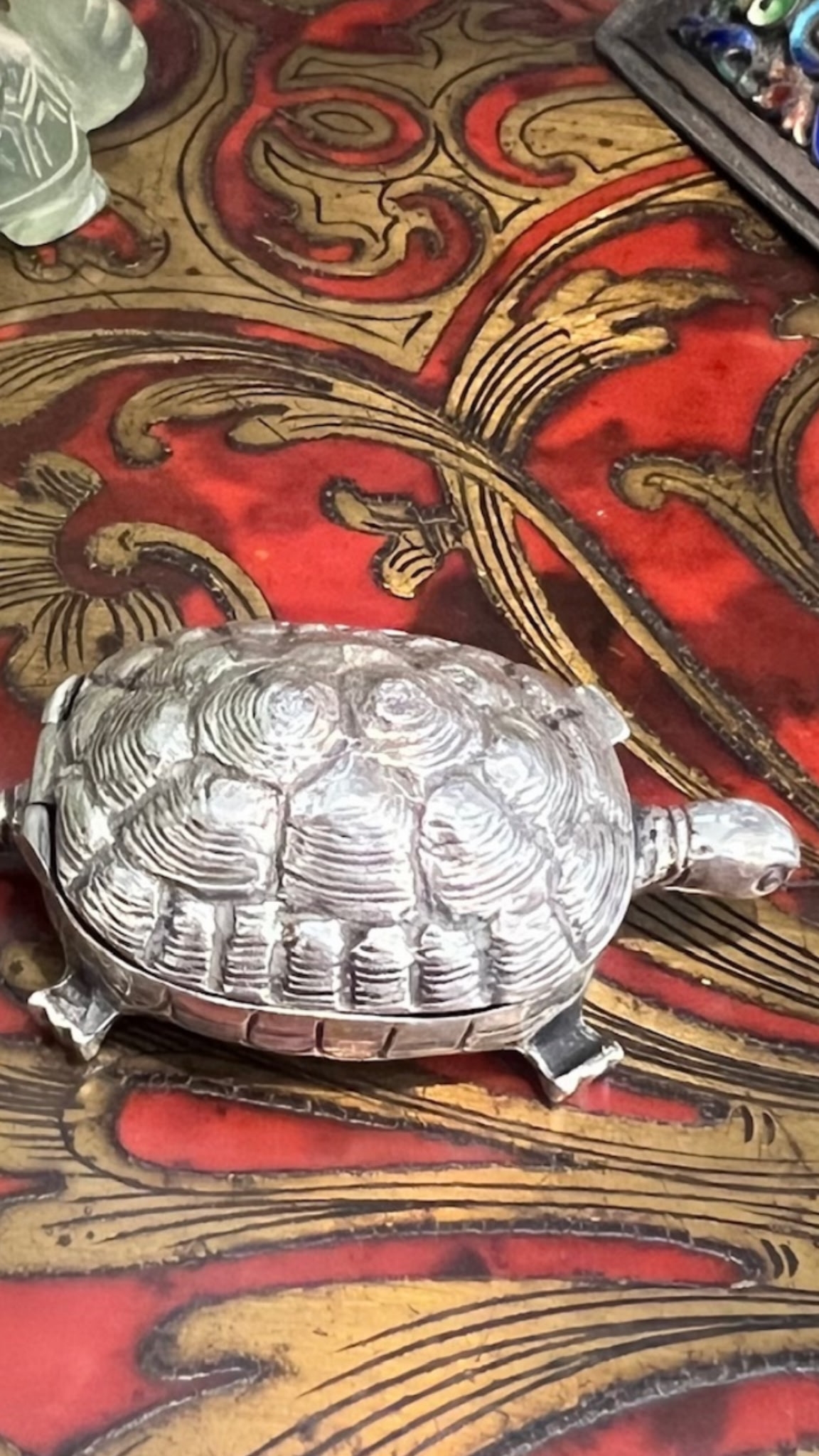A Continental Silver Tortoise Pill Box