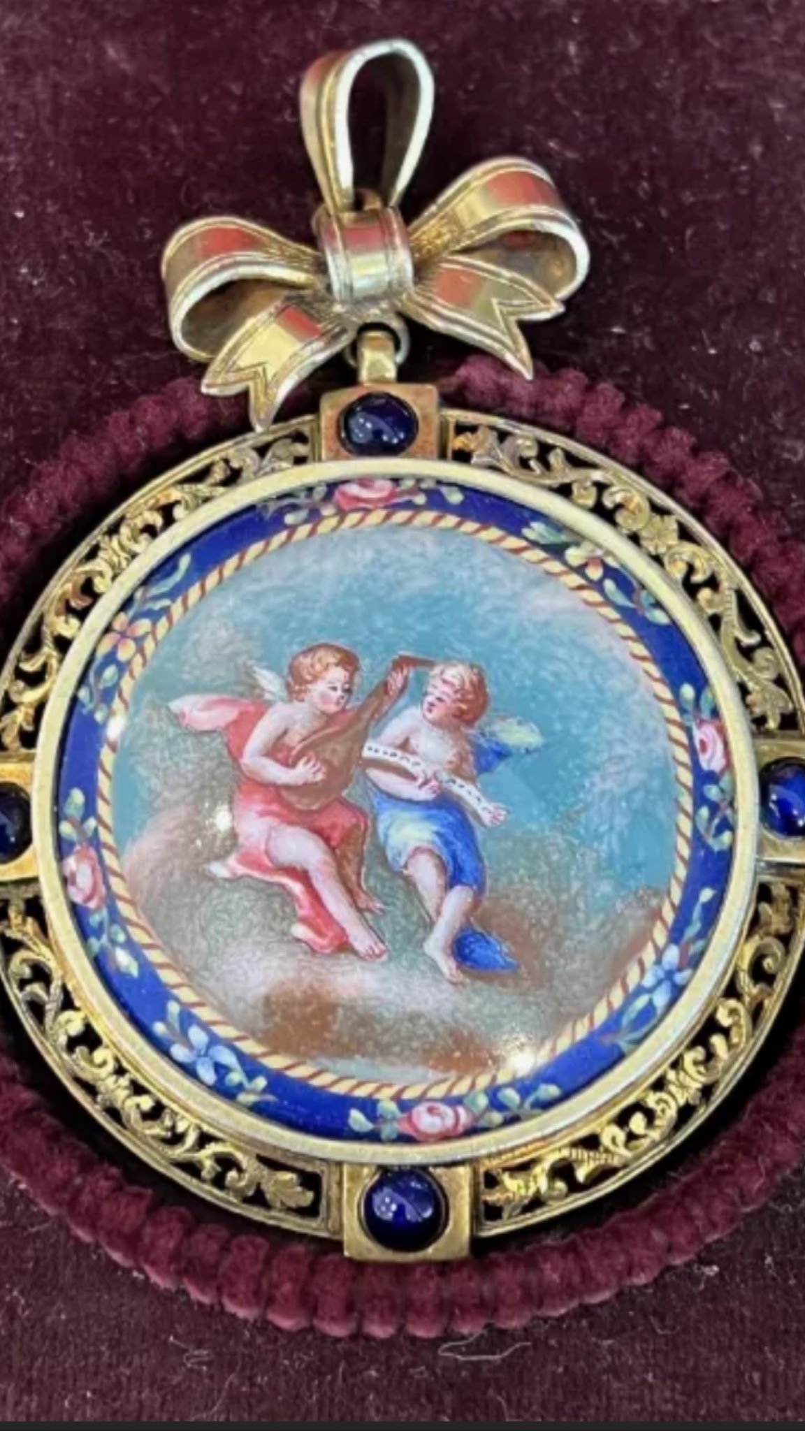 A Rare 19th Century Continental Silver and Enamel Locket Pendant