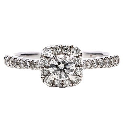 An 18K White Gold Fancy Diamond Cluster Ring