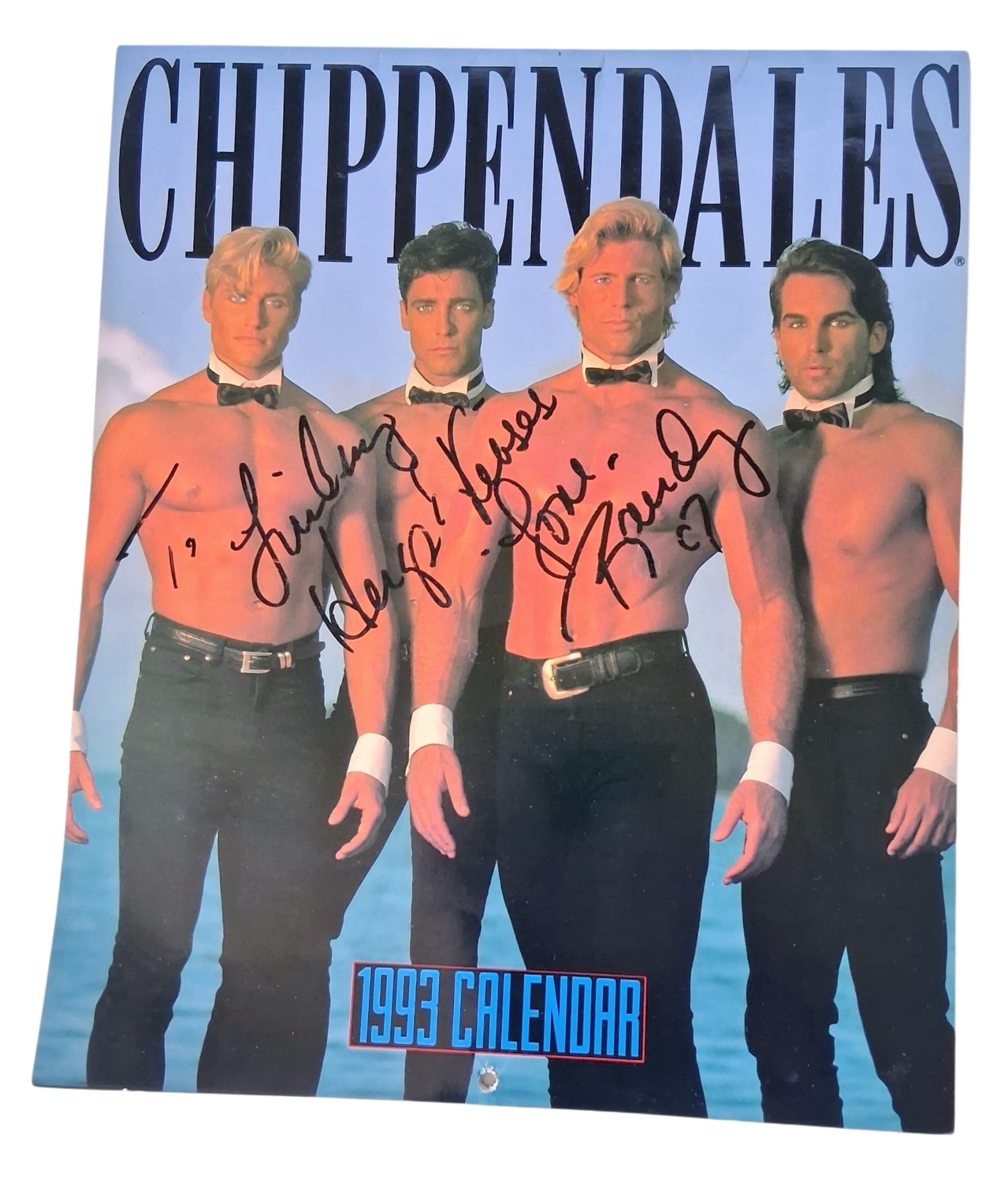 A vintage signed Chippendales calendar