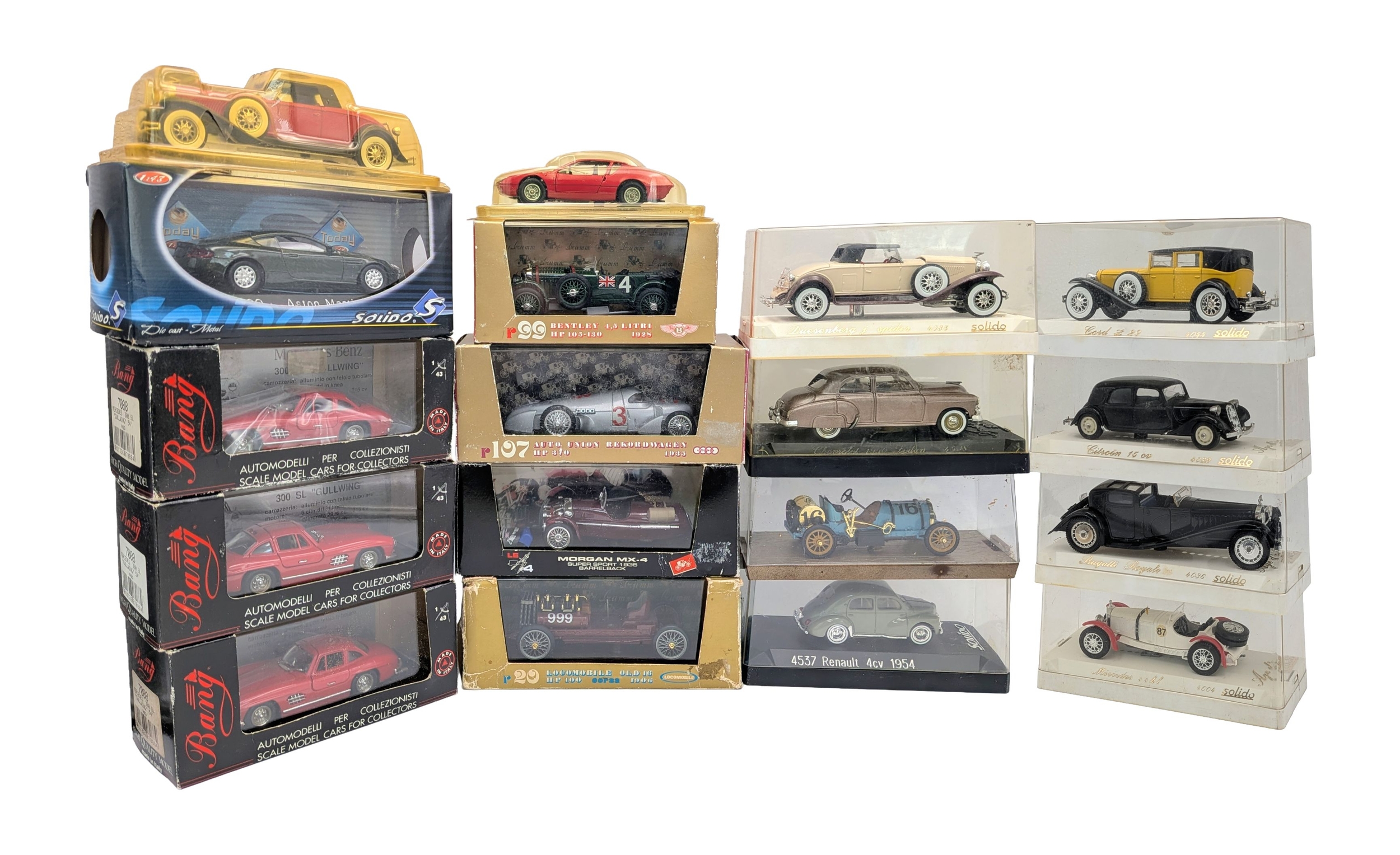 A collection of 1/43 scale diecast cars by Solido and Brumm