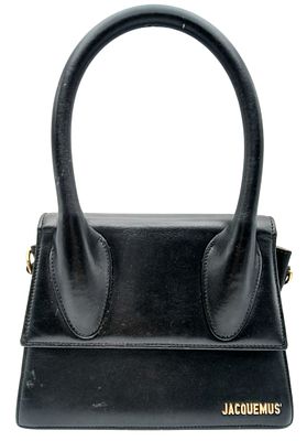 A Jacquemus Black Le Grand Chiquito Bag. Leather exterior with gold-toned hardware, single 