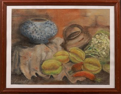 "Still Life" by Trinh Nha, 44 x 57 cm, Oil on canvas. Signed in the lower right corner. Trinh 