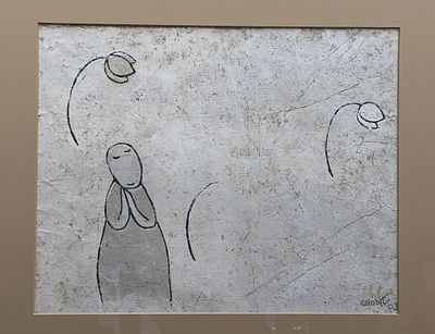 "Minimalist Abstract" by Le Thiet Cuong. 40 x 50 cm. Gouache on paper. Signed lower right.Le 