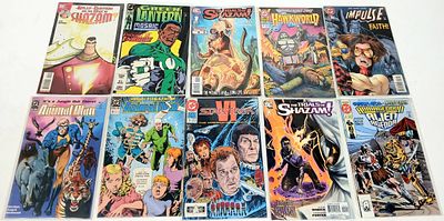 Ten DC Mixed Comics. All plastic wrapped. Please refer to photos for finer details.