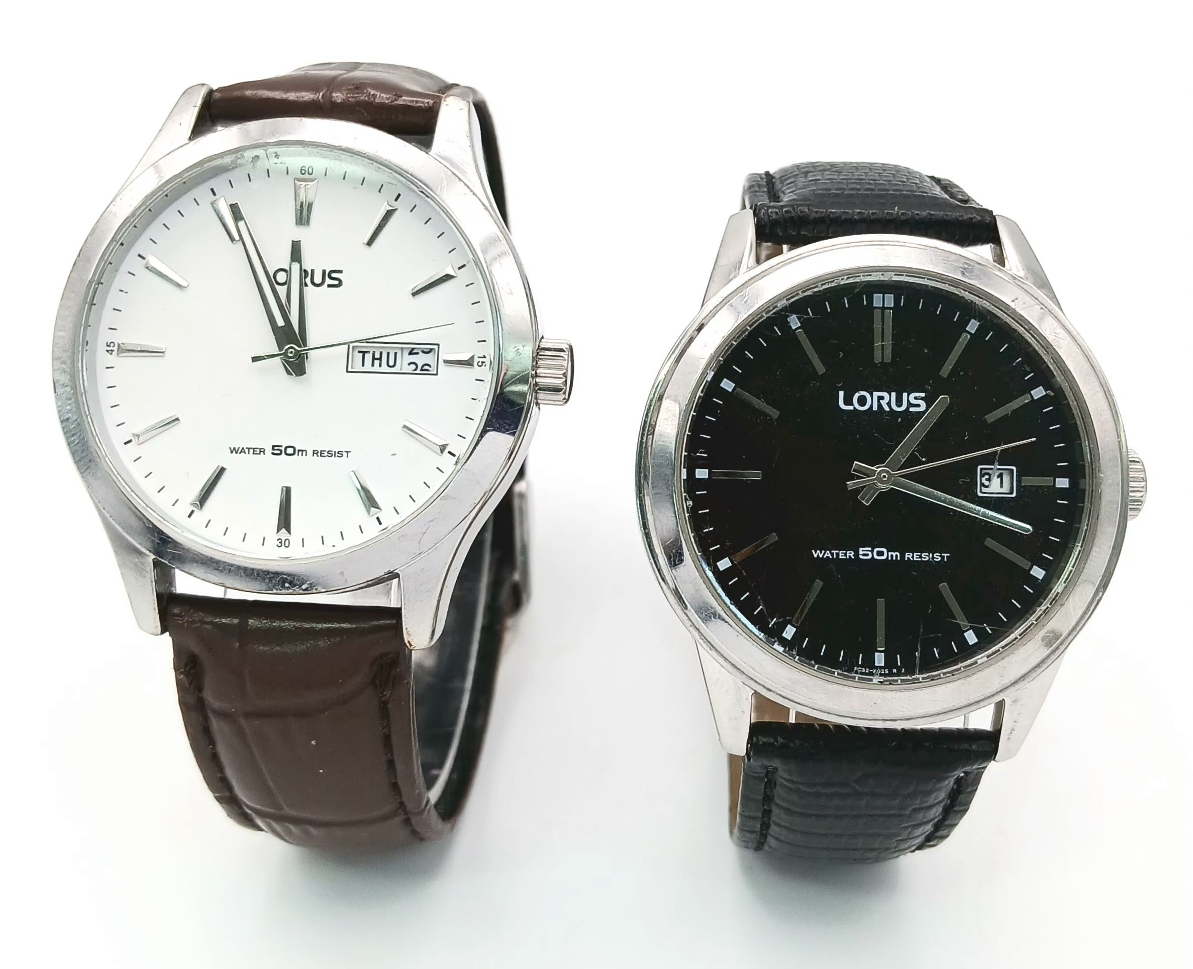 A Pair Of Lorus Strap Watches
