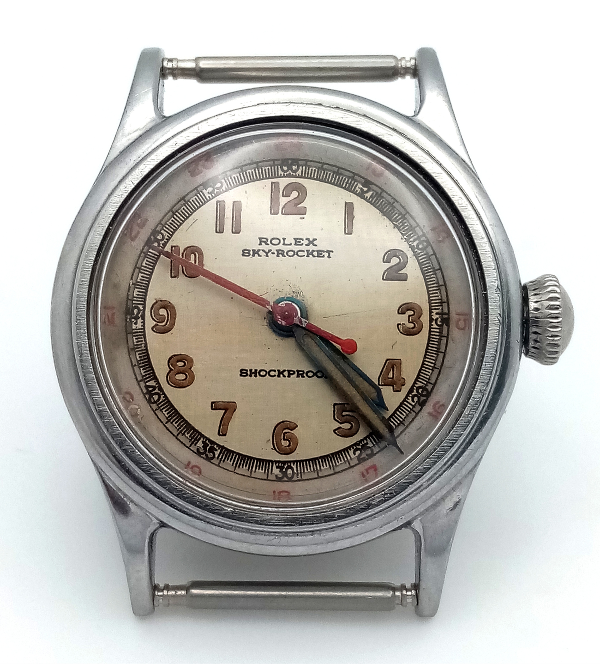 A Vintage Rolex Sky-Rocket Watch Case and Movement