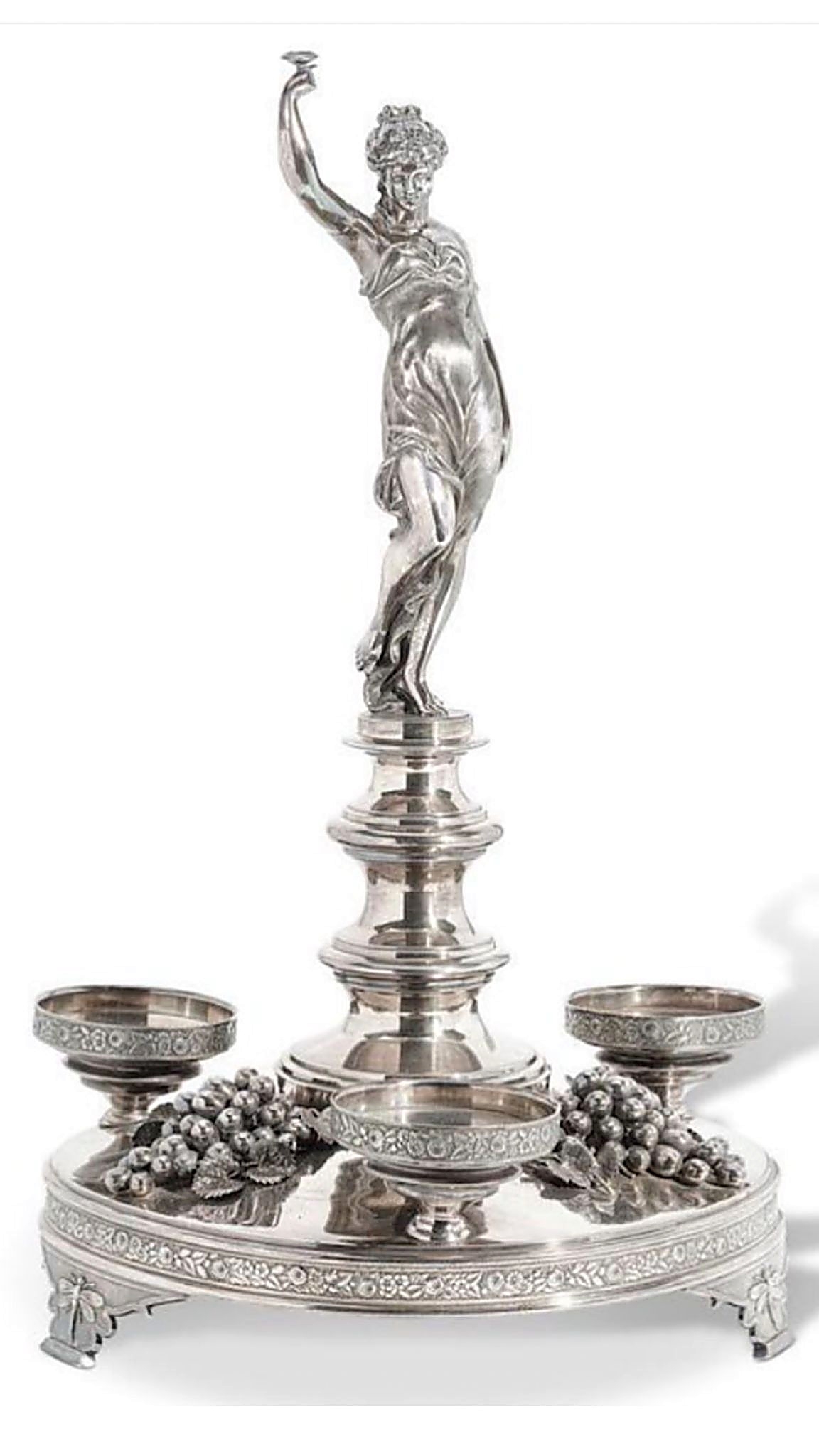 An Art Nouveau Large Silver-Plated Figural Centrepiece