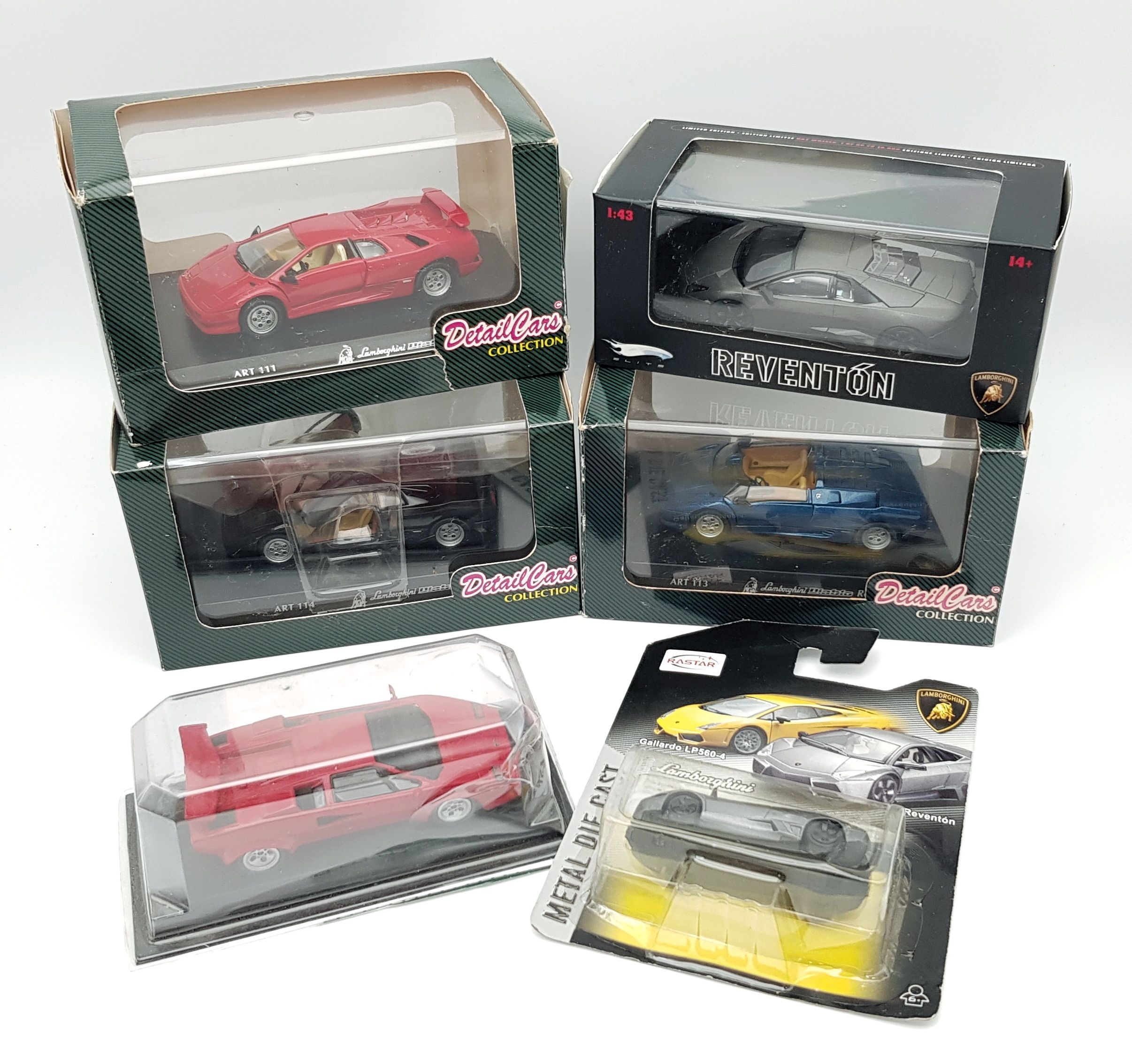 Six Lamborghini die cast models