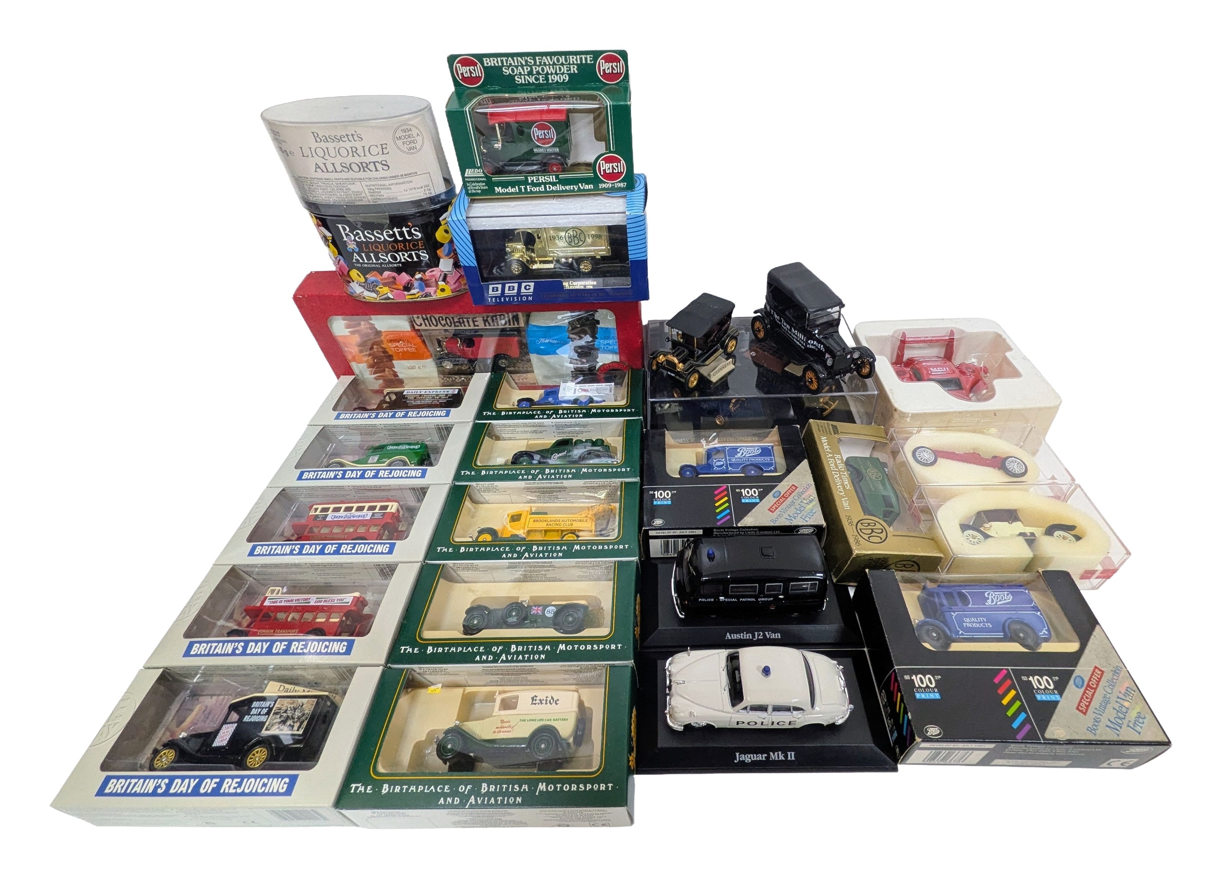 A collection of diecast vintage cars