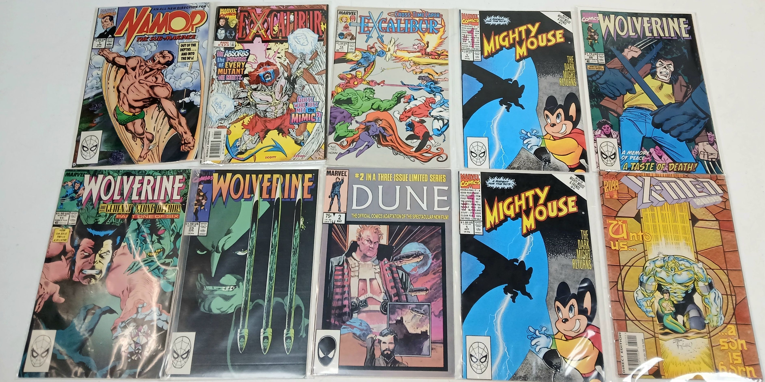 Ten Marvel Mixed Comics. All plastic wrapped