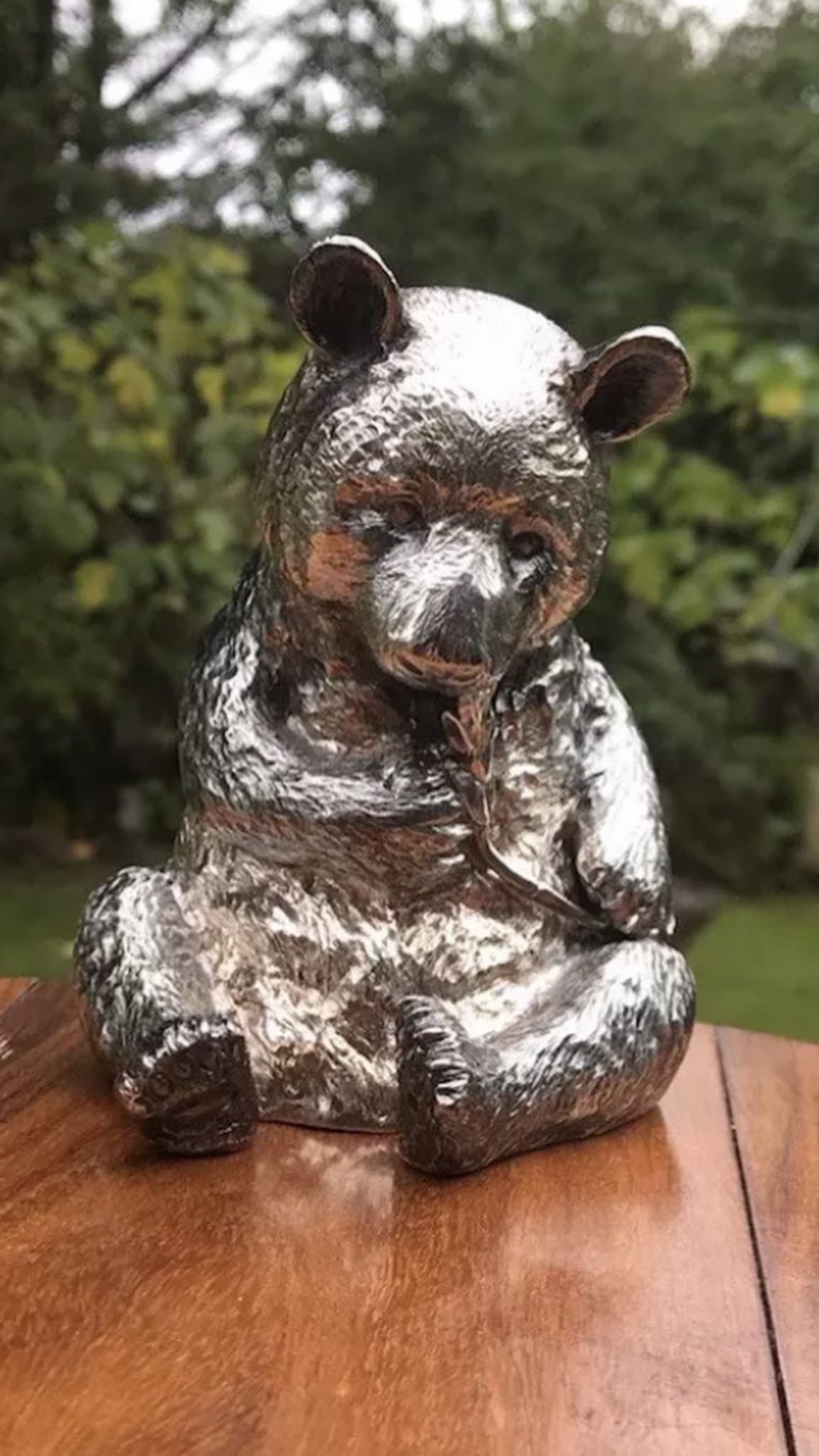 A Scottish Sterling Silver Panda by Hamilton Finch