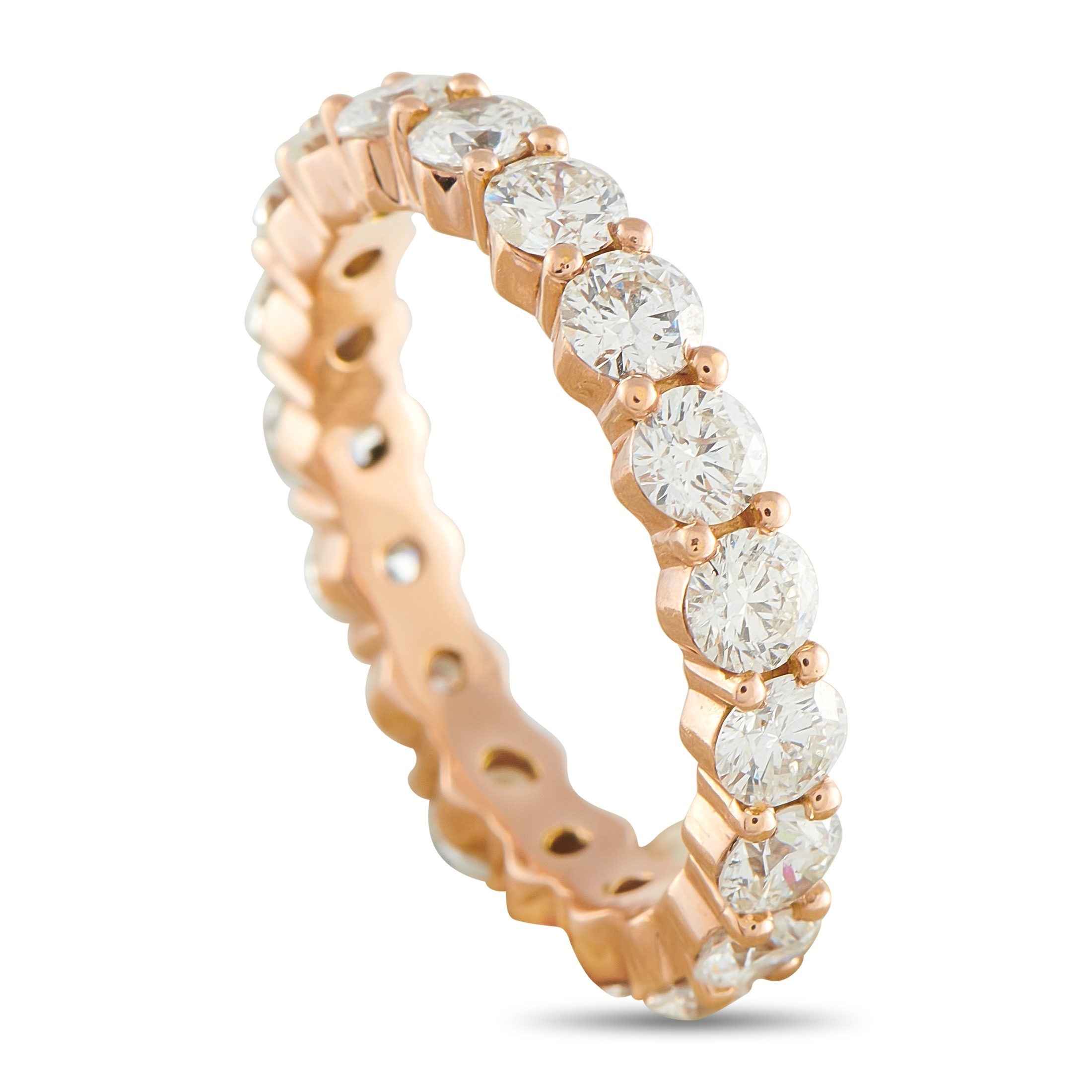 A 14K Rose Gold 4.40ct Diamond Eternity Band Ring