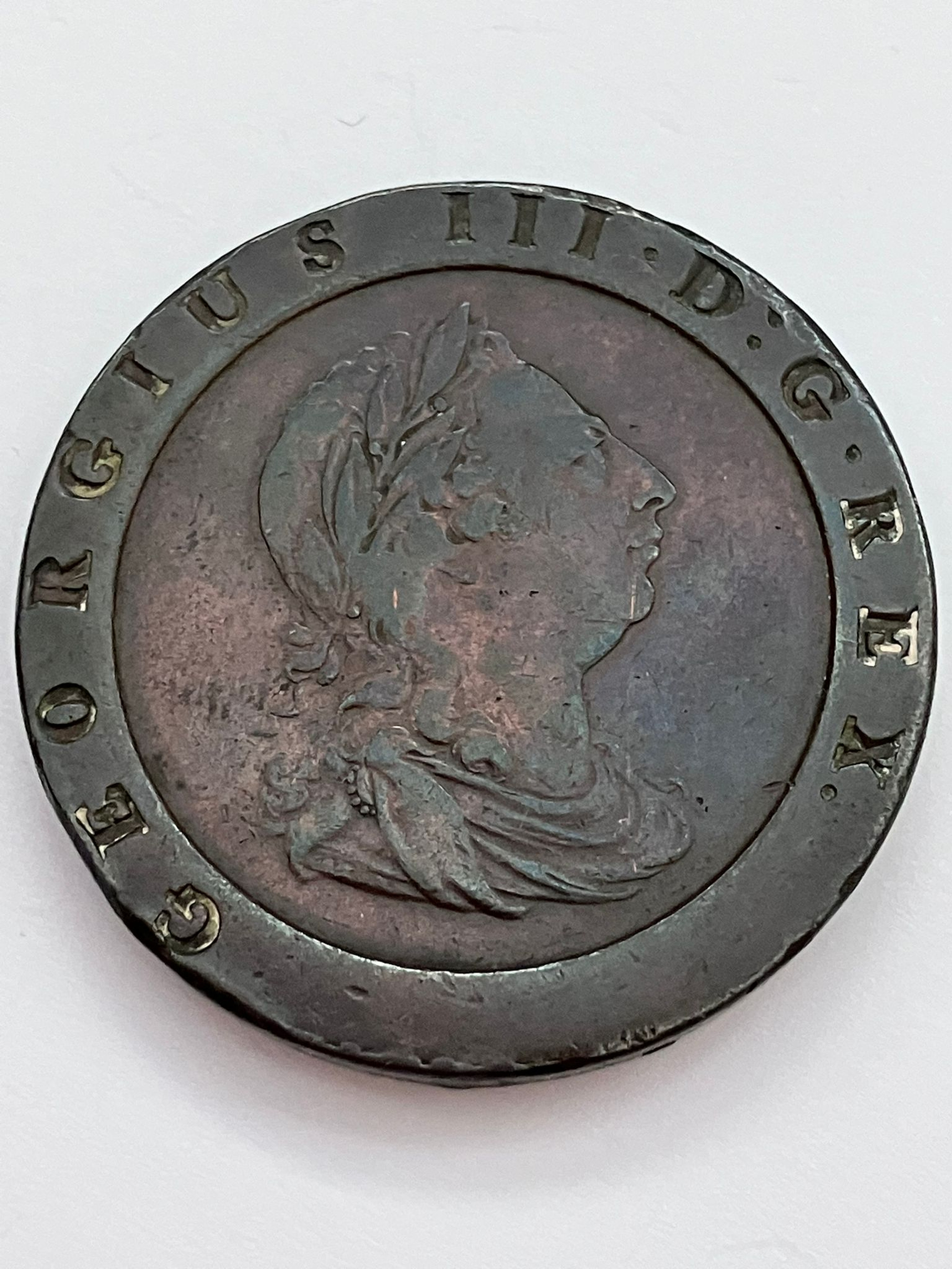 1797 CARTWHEEL COPPER TWO PENCE COIN