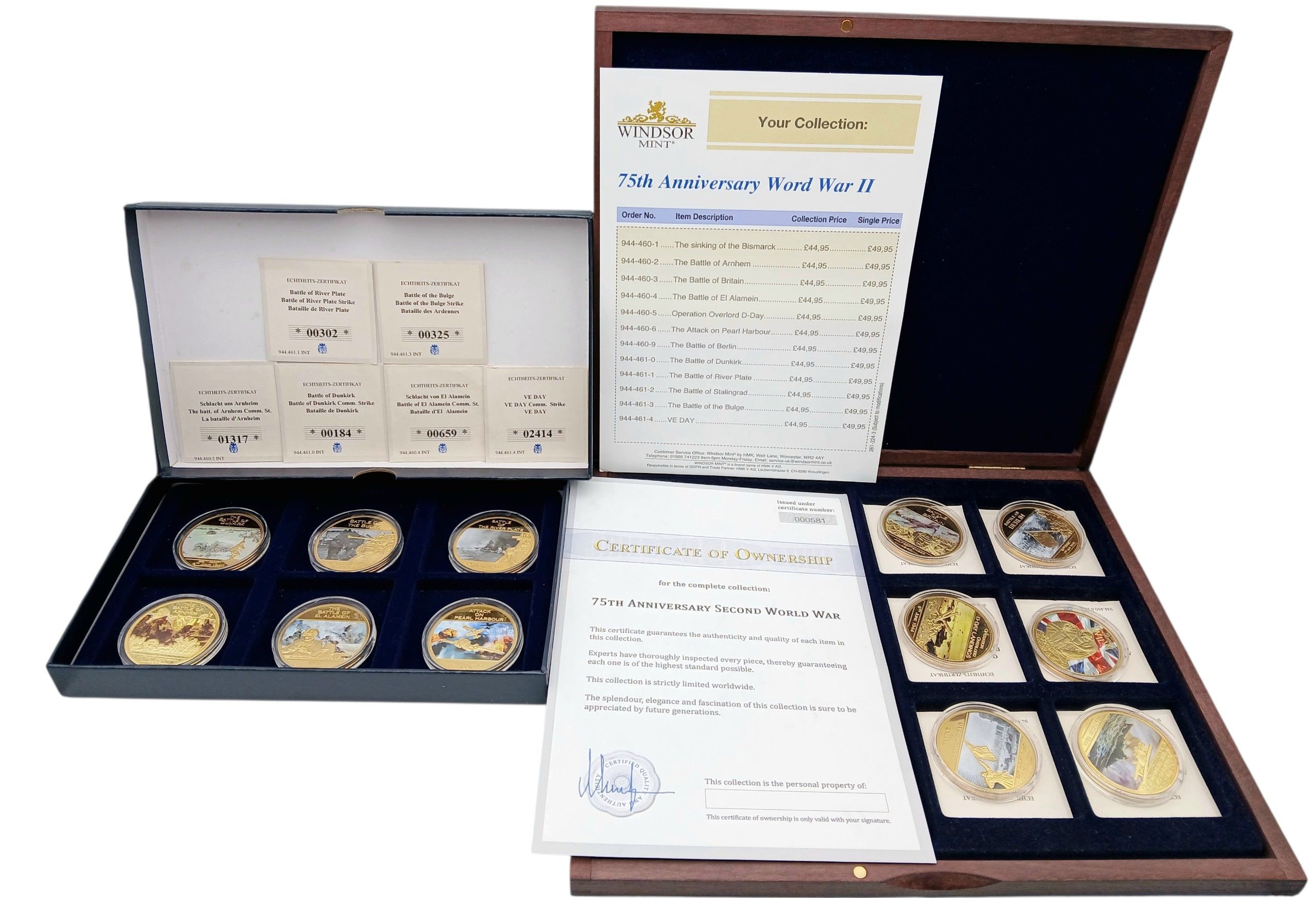 The Complete 75th Anniversary Commemorative Proof Coin Collection